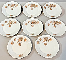 8 Vintage Mitterteich Norway Rose Bavaria Germany Bread Butter Plates 6-3/4"