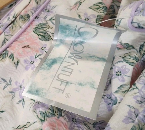 Crowntuft Nightgown XL Vintage New Floral Full Zip Short Sleeve Knee Length Robe - Picture 9 of 9