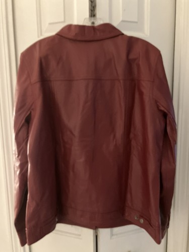 LEATHER JACKET 16W 16 BURGUNDY RED NWT 1X 1XL - Picture 5 of 20
