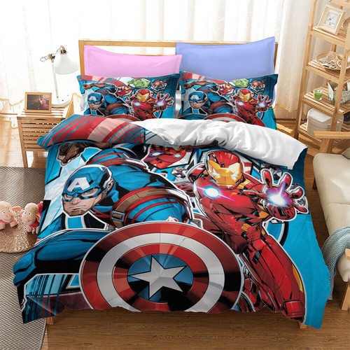 Marvel The Avengers Captain America Iron Man Bedding Set Duvet Cover Pillowcases - Picture 14 of 31