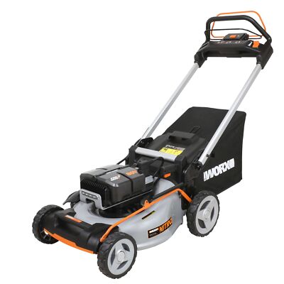 Rasenmäher bei Batteriebetrieb Worx WG761E Mit 4 Batterien 4.0 Ah und Ladegerät