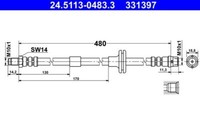 ATE Bremsschlauch Vorn Mercedes 24.5113-0483.3