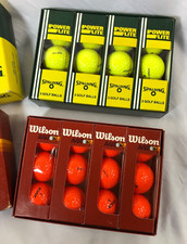 Lot of 24 Vintage Golf Balls Wilson Aviator Orange Spalding Power Flite Yellow