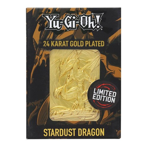 Yu-Gi-Oh! réplique Card Stardust Dragon limited carte plaquée Or et présentoir - Foto 5 di 9