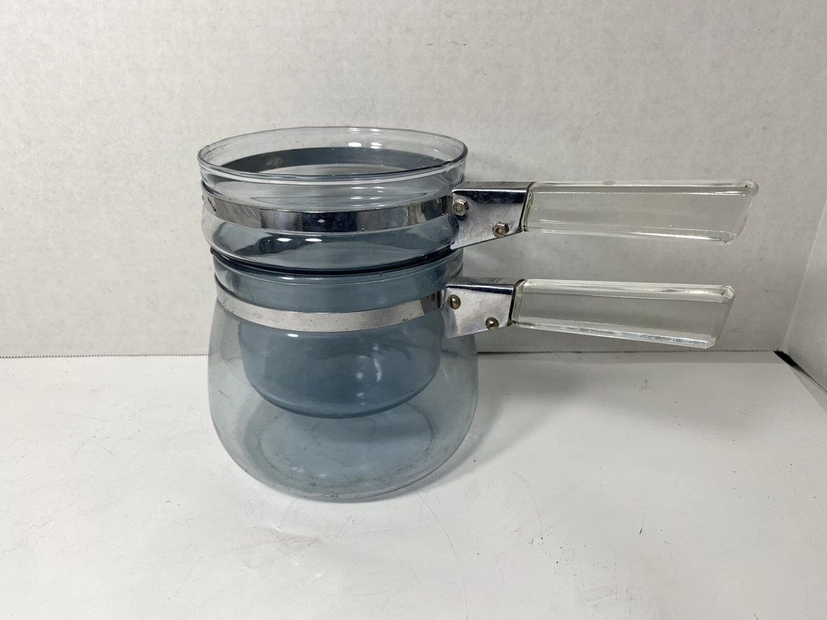 Vintage Pyrex Flameware Double Boiler 6763U Blue Tint, 54 OFF
