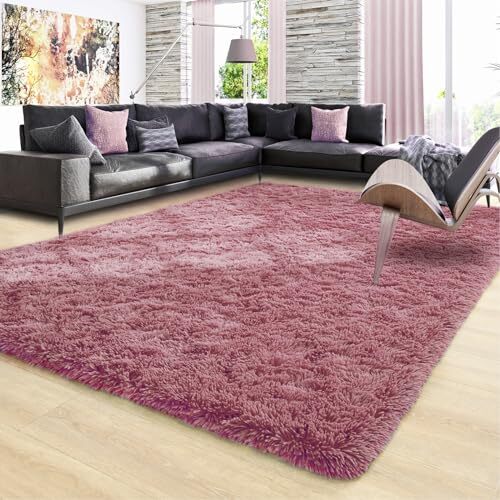 Ultra Soft Fluffy Bedroom Rugs Memory Foam Carpet Large Area 8x10 Feet Blush - Bild 1 von 7