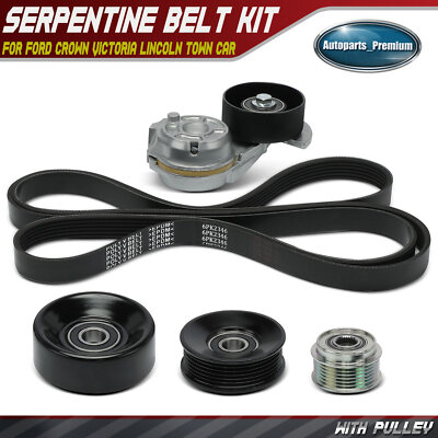 #ad 5x Serpentine Belt Drive Component Kit for Ford Crown Victoria Lincoln Town Car $74.19