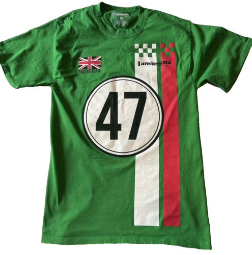 Lambretta 47 Racing Team Shirt, Adult Small, Green, Short-Sleeve, Pre-Owned