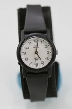 Timex Indiglo Watch Women Black Plastic Water Resistant Battery White Quartz
