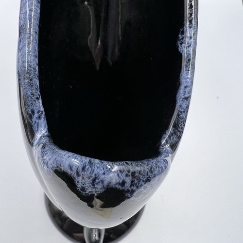 Van Briggle pottery vase bird of paradise midnight blue black light drip - Picture 13 of 20
