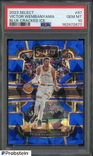 2023 Panini Select Blue Cracked Ice #87 Victor Wembanyama RC Rookie PSA 10