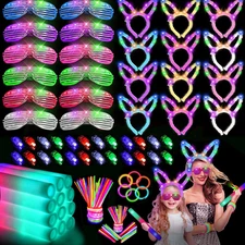 160Pieces Glow Sticks Bulk Pack Party Supplies LED Glasses Finger Lights Concert