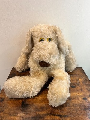 Le Mutt Plush Dog Yellow Eyes 1980 Francesca Franland Vintage Stuffed 18  Large
