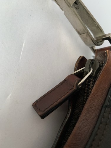 Gucci Nylon GG Shoulder Hobo Bag Brown Nylon Leather Trim - Picture 9 of 13