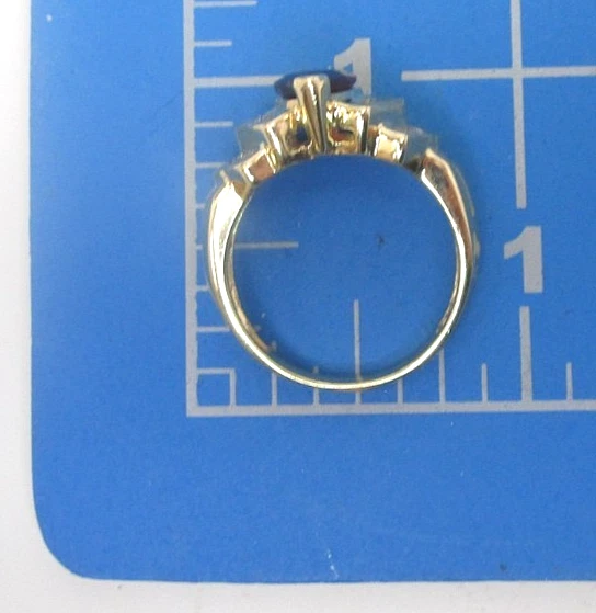 Anillo Vintage Oro Amarillo 14k Granate y Diamantes Moda Marquesa Piedras Reales Foto 4 de 4