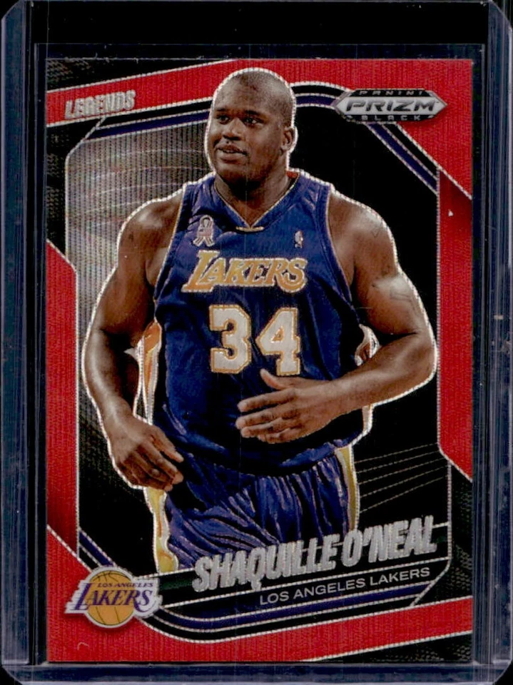 2024-25 Prizm Negro Shaquille O'Neal Legends Ruby Wave Prizms #254 Lakers