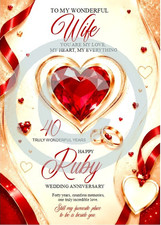 NEW To My Wonderful Wife on our Ruby Wedding Anniversary  40 Years A5 Card