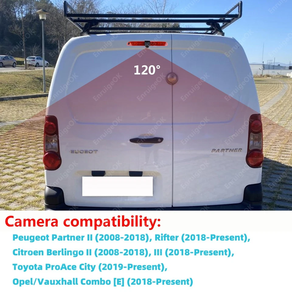 Pour Citroën Berlingo Peugeot Partner Caméra de recul avec Écran4.3"feu stop LED - Photo 4/4