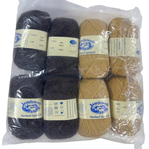 Jamieson's of Shetland Spindrift 100% Wool Yarn 8 Skeins Flax Birch 252 375 video thumbnail