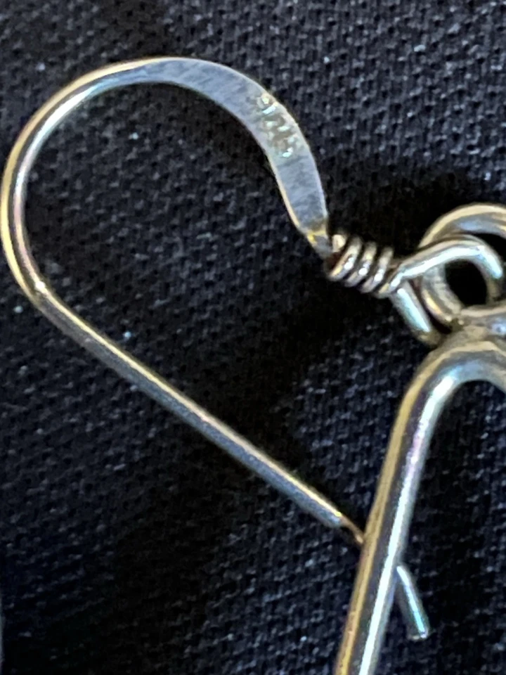 Brincos pendentes de prata 925 designer com cobre e malaquita verde - Imagem 4 de 4