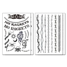 4 Sheets No Ragrets Temporary Tattoos Barbed Wire Temporary Tattoos Halloween