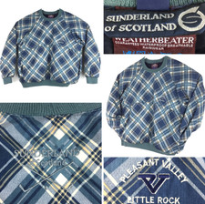 Sunderland Scotland Womens Med. 48 in Bust Blue Green Plaid Golf Windbreaker