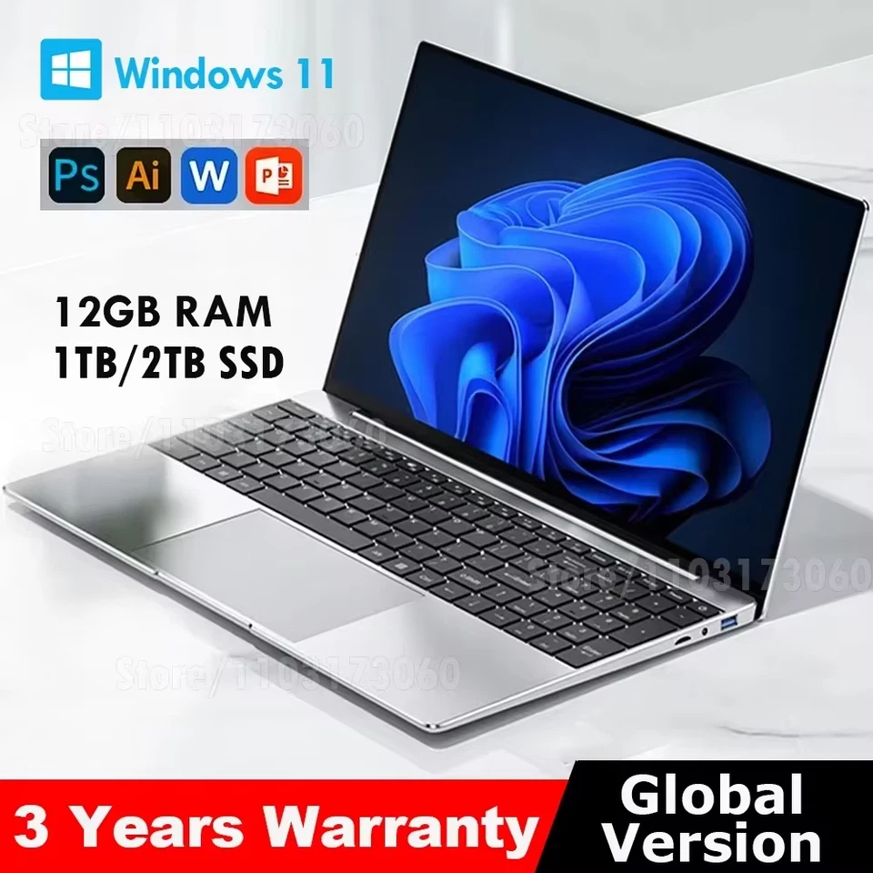 Computer Portatile Windows 11 Pro Atom A3950 2025 Notebook PC Gamer 12GB RAM 51 - Immagine 2 di 4