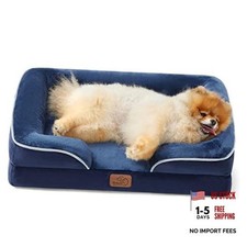 Bedsure Orthopedic Dog Beds for Small Dogs - 24"l x 18"w x 6"th - Blue Navy