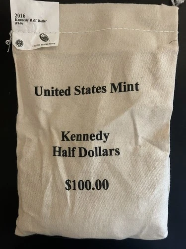 US Sealed Mint Bag 2016 Kennedy Half dollar P & D 200 Coins & Face Value Of $100