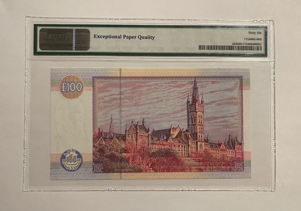 Scotland Clydesdale Bank 100 Pounds 1996 P-223 Graded PMG 66 GEM UNC - Image 2 of 2