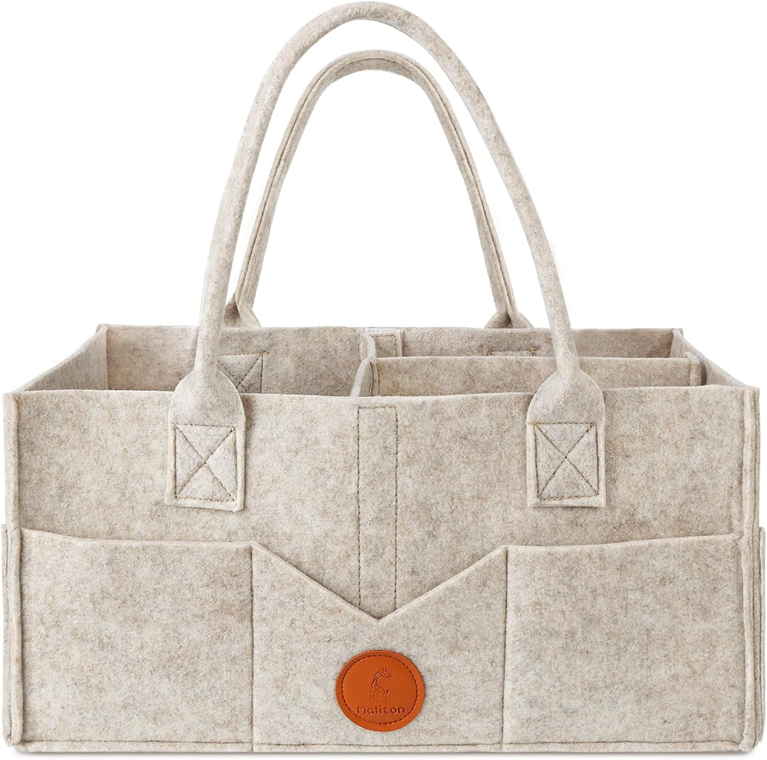Nappy Caddy Organiser Large Baby Diaper Storage Portable Felt Khaki