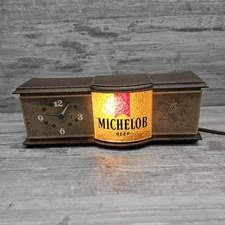 Vintage Michelob Beer Register Topper Clock Light Anheuser Eagle Tested Working