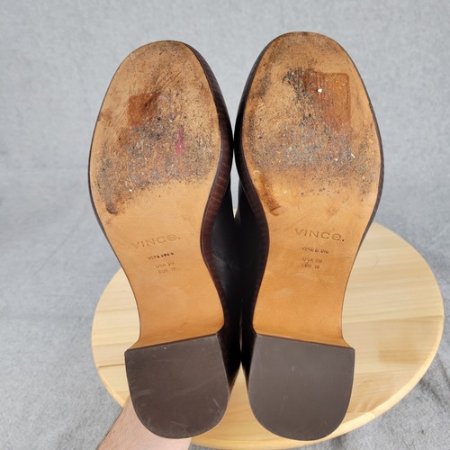 VINCE Womens Navina Platform Clog Leather Mule US 8 M Black Slip Wood 70s Retro - Picture 8 of 10