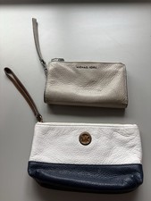 Michael Kors Lot Of 2 Wrislet Pouch Bag Cosmetic Bag Wallet Zip Travel