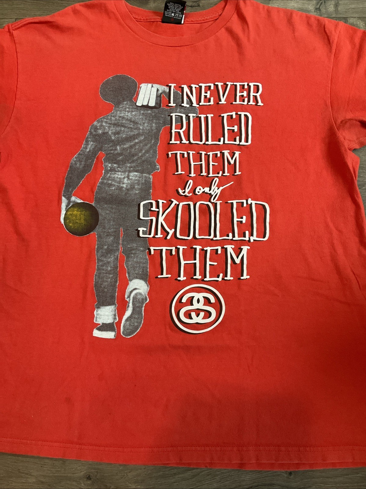 STÜSSY I Never Ruled Them I only Skooled Them T-Shirt Y2K Early 2000s Tag Size L thumbnail 2