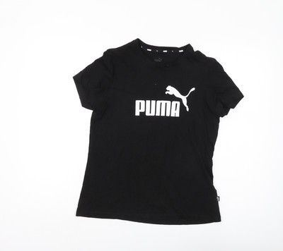 Puma Women's Black M Basic T-Shirt Regular Fit UK