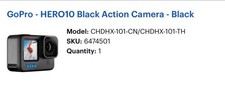 GoPro-Hero10 Black Action Camera , new