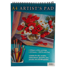 A4 Künstlerpad 140 g/m² weiß Kartusche 20 Blätter säurefrei für verschiedene Kunstarten