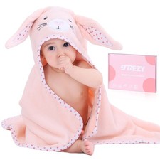 Baby Hooded Towel with Unique Animal Design Ultra Soft Thick Cotton Bath Towe...