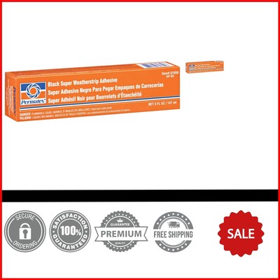 Black Super Weatherstrip Adhesive - 5 oz, Water-Resistant for Versatile Repairs