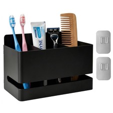 Aluminum Toothbrush Holder, Wall Mounted Bathroom Toothbrush Organizer with 3...