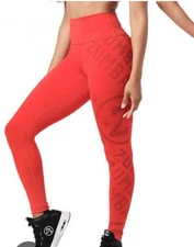 Zumba Smiles High Leggings Red size Small