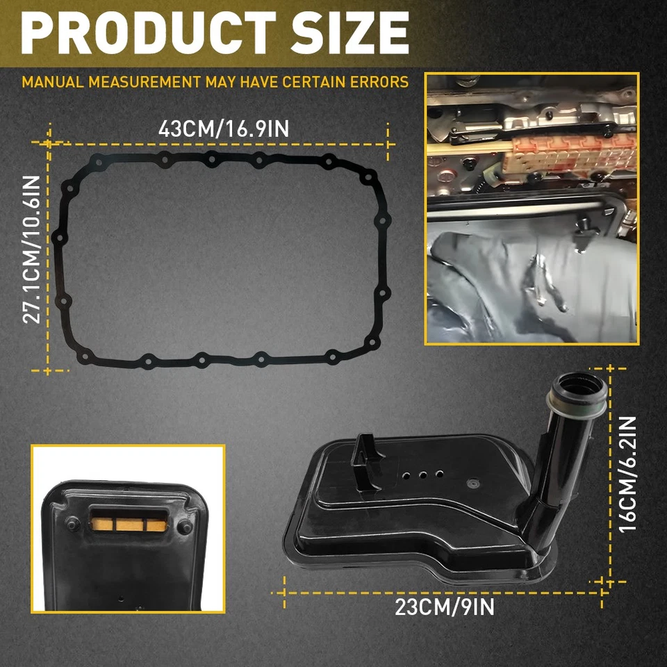 Transmission Filter+Oil Pan Gasket Kit Fit 2016-2018 Chevy LCF 3500 24236933 - Image 3 of 4