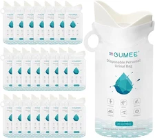 OUMEE 8/12/20/23/28 Pcs Emergency Disposable Urinal Bags, 700 ML 700ML, white 