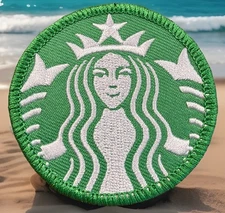 🔥 Original STARBUCKS COFFEE Embroidered IRON ON PATCH 2.5” FAST 24hr SHIPPING!