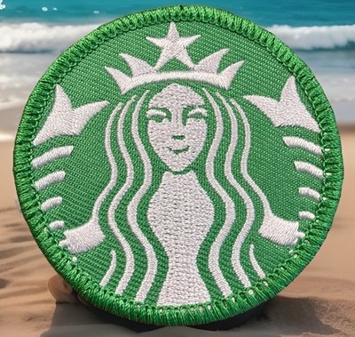   Original STARBUCKS COFFEE Embroidered IRON ON PATCH 2.5  FAST 24hr SHIPPING!