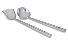 Craft Wok s/s Ladle and Spatula (Turner) Stainless Set with Medium, Silver