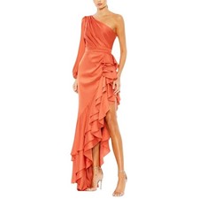 Mac Duggal Gown Womens 10 Asymmetrical Ruffled Formal Elegant Romantic Wedding