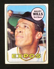 Maury Wills 1969 TOPPS Baseball Card #45 FR Crease