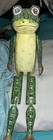 Vintage Tiger Lily Sitting Frog Jointed Wooden Hand Painted Statue — photo 3